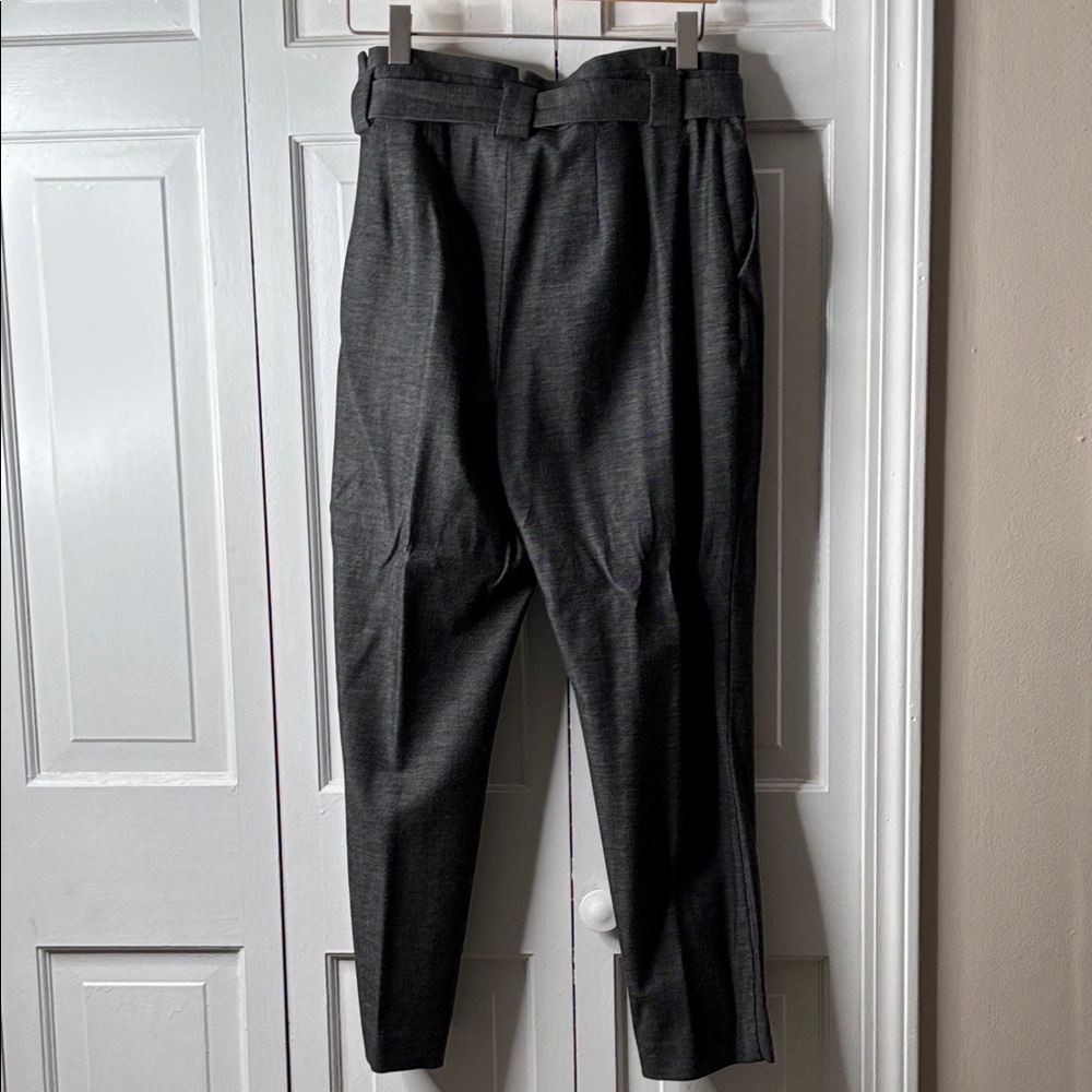 Express Women's Paperbag Waist Trousers - Charcoal sz 12R - Picture 4 of 8